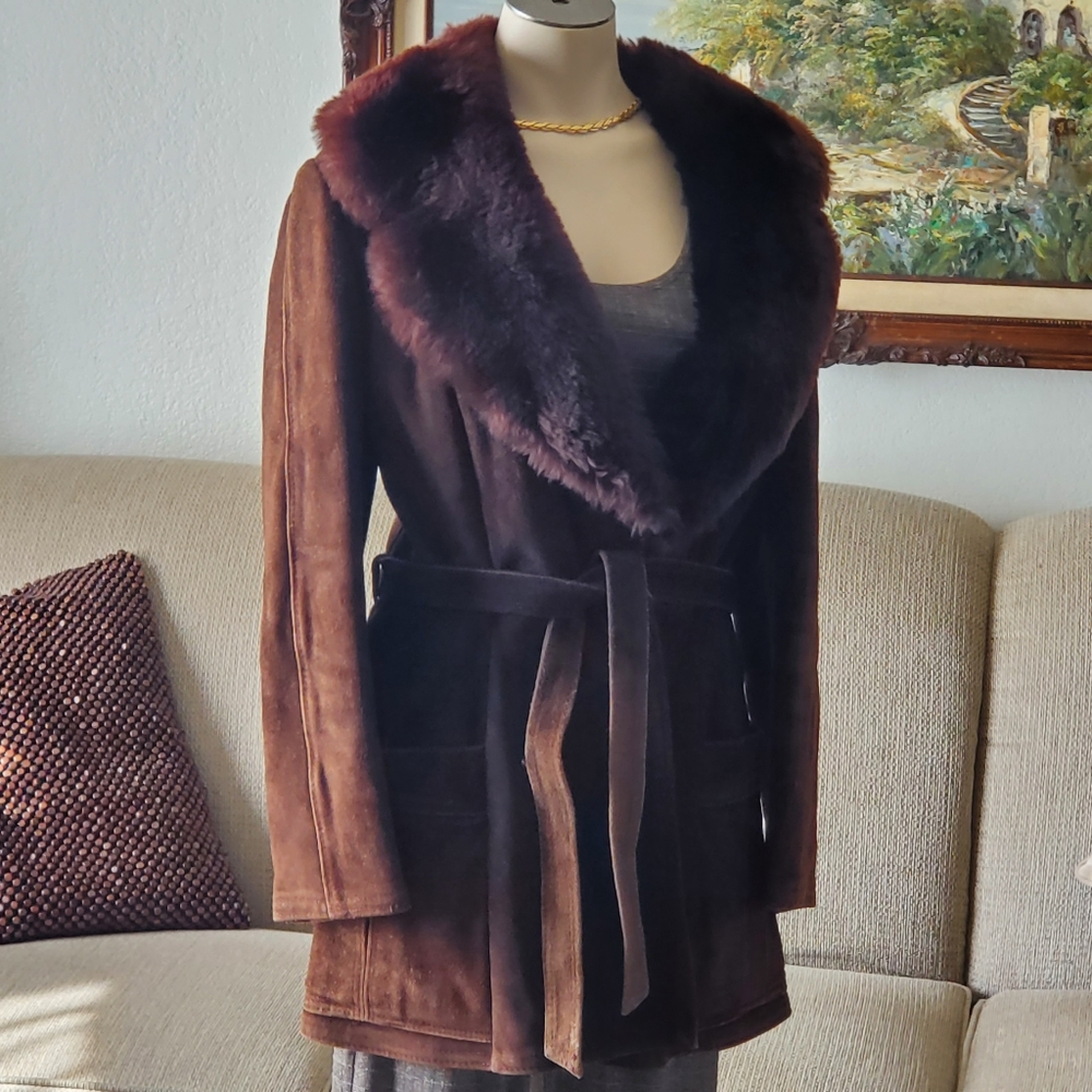 Rare Genuine Leather Made in Argentina Vintage Suede Coat with WPL# - Picture 5 of 15